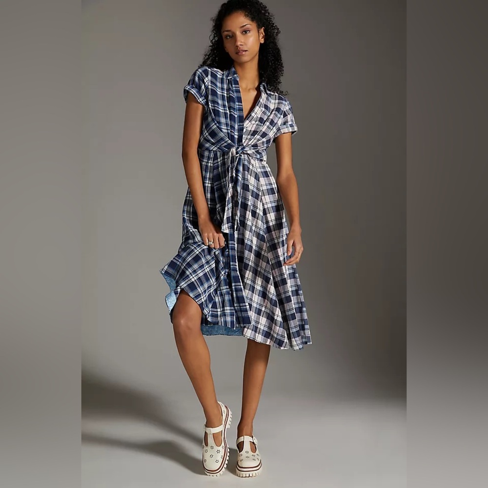 Anthro Pilcro Plaid shirt dress